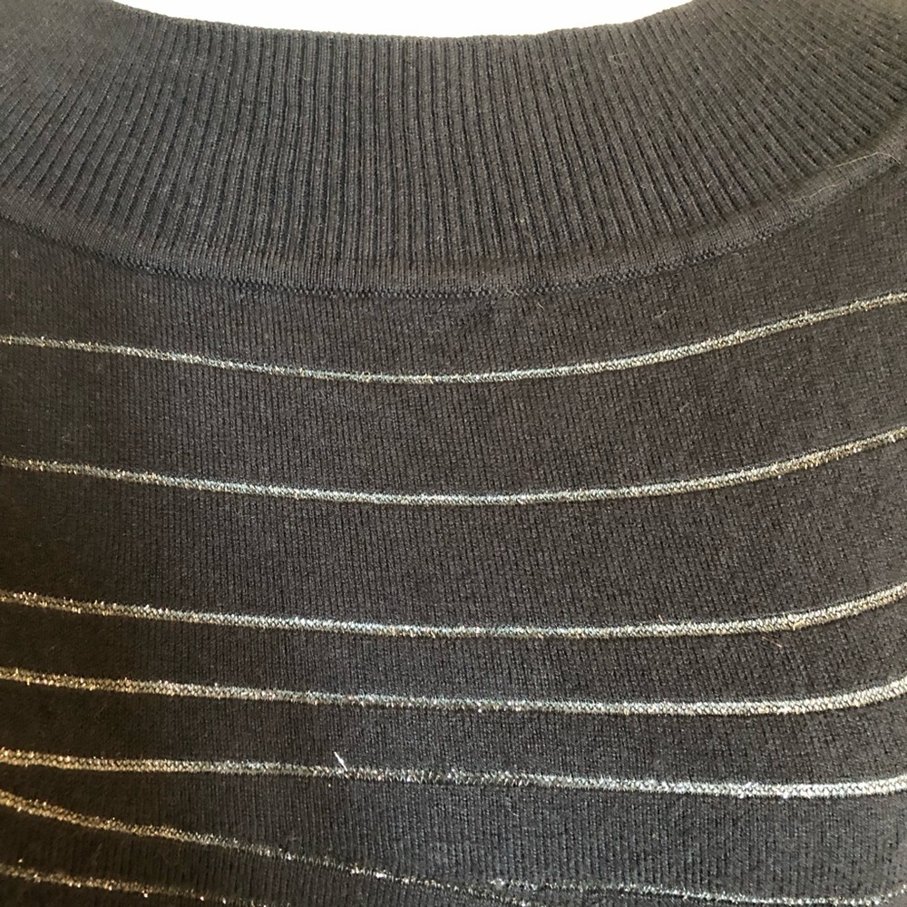 White House/Black Market Elegant Dress Black with Silver Sparkle Lines Size S - Picture 5 of 7